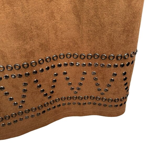 Spense Brown Faux Suede Sheath Dress With Stud Detail  Size 8 - Picture 6 of 12